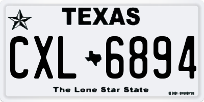 TX license plate CXL6894