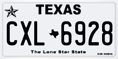 TX license plate CXL6928