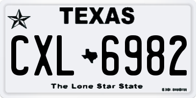 TX license plate CXL6982