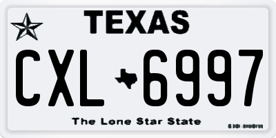 TX license plate CXL6997