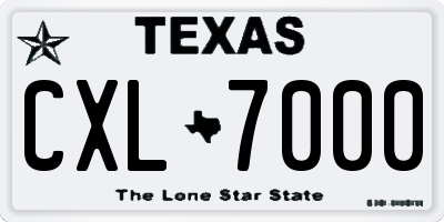 TX license plate CXL7000