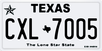 TX license plate CXL7005