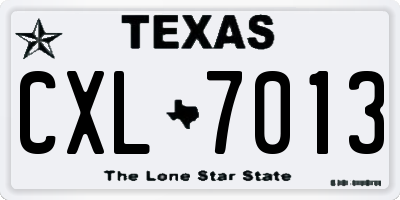 TX license plate CXL7013