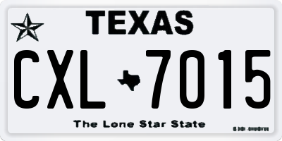 TX license plate CXL7015