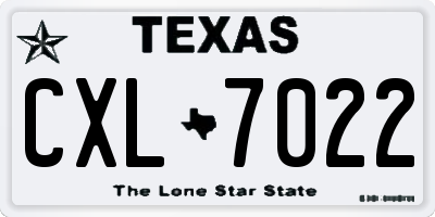 TX license plate CXL7022
