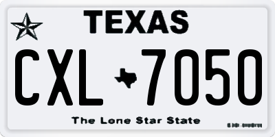 TX license plate CXL7050