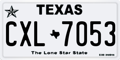 TX license plate CXL7053