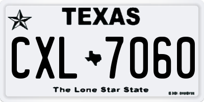 TX license plate CXL7060