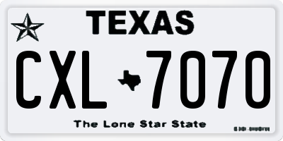 TX license plate CXL7070