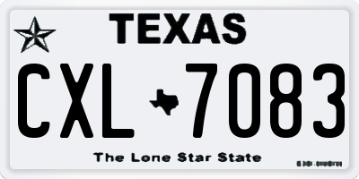 TX license plate CXL7083