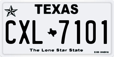 TX license plate CXL7101