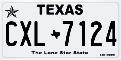 TX license plate CXL7124