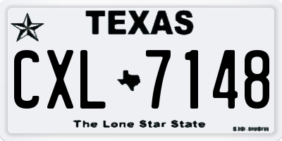 TX license plate CXL7148