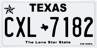TX license plate CXL7182