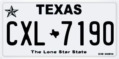 TX license plate CXL7190