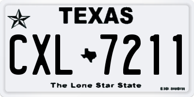 TX license plate CXL7211