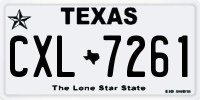 TX license plate CXL7261