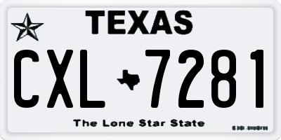 TX license plate CXL7281