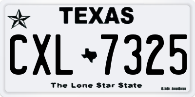 TX license plate CXL7325