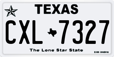 TX license plate CXL7327