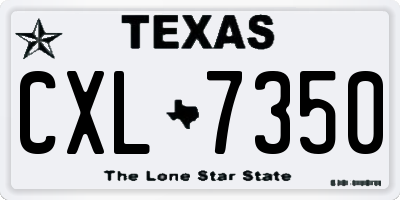 TX license plate CXL7350
