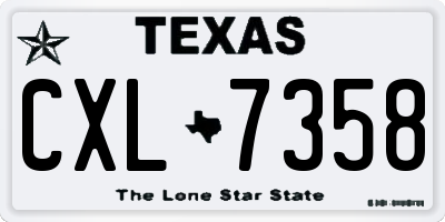 TX license plate CXL7358