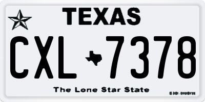 TX license plate CXL7378