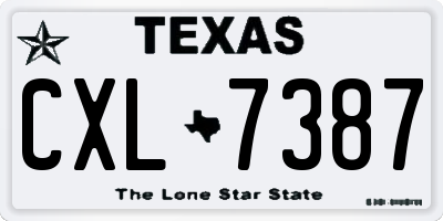 TX license plate CXL7387