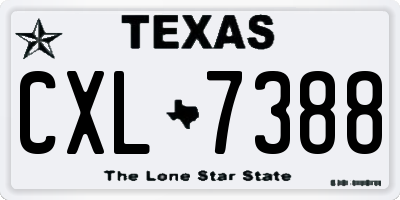 TX license plate CXL7388