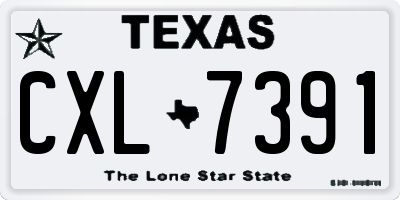 TX license plate CXL7391