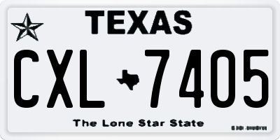 TX license plate CXL7405