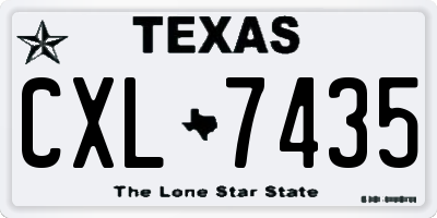 TX license plate CXL7435
