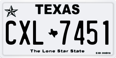 TX license plate CXL7451