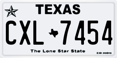 TX license plate CXL7454