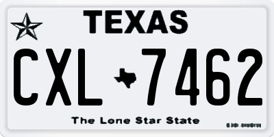 TX license plate CXL7462