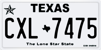 TX license plate CXL7475