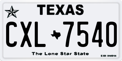 TX license plate CXL7540