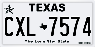 TX license plate CXL7574