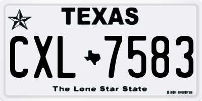 TX license plate CXL7583