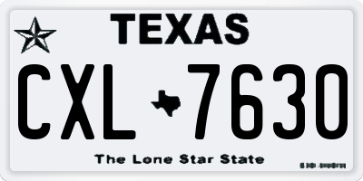 TX license plate CXL7630