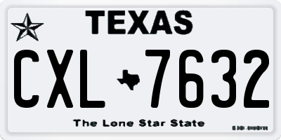 TX license plate CXL7632