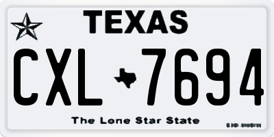 TX license plate CXL7694
