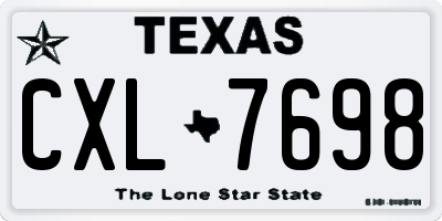 TX license plate CXL7698
