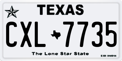 TX license plate CXL7735