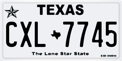 TX license plate CXL7745