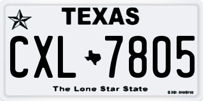 TX license plate CXL7805