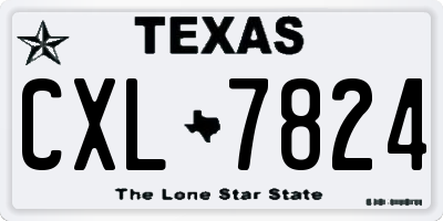 TX license plate CXL7824