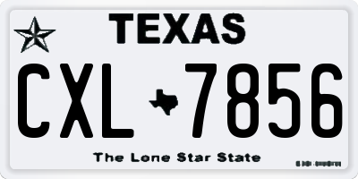 TX license plate CXL7856