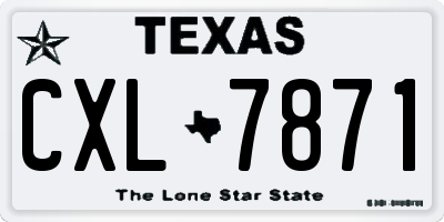 TX license plate CXL7871