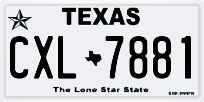 TX license plate CXL7881